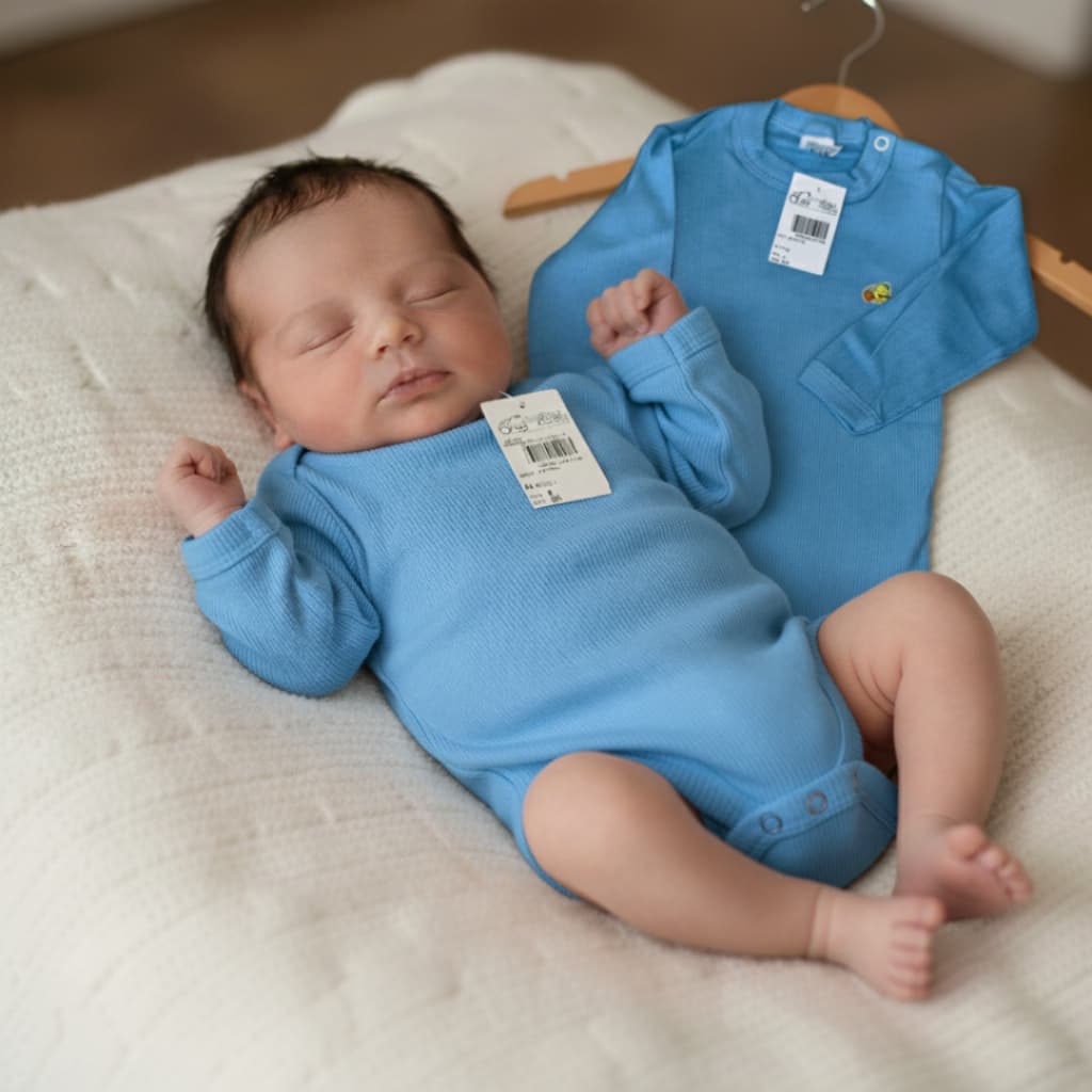 Kit 2 Body Azul Manga Longa - Baby Duck Comfort - 100% Algodão