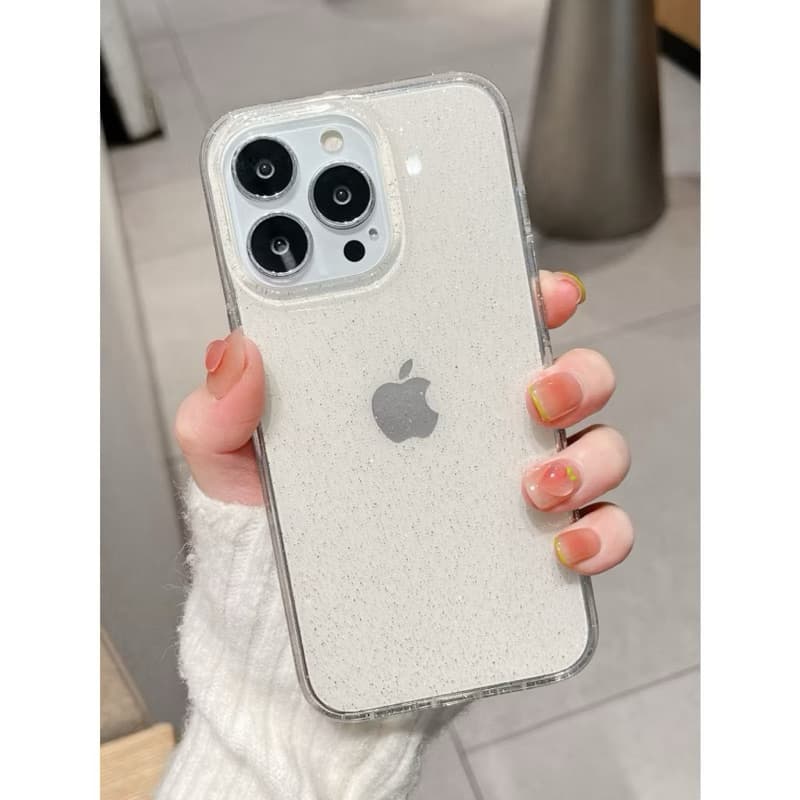 Capa Transparente de Acrílico com Glitter Cristal para iPhone