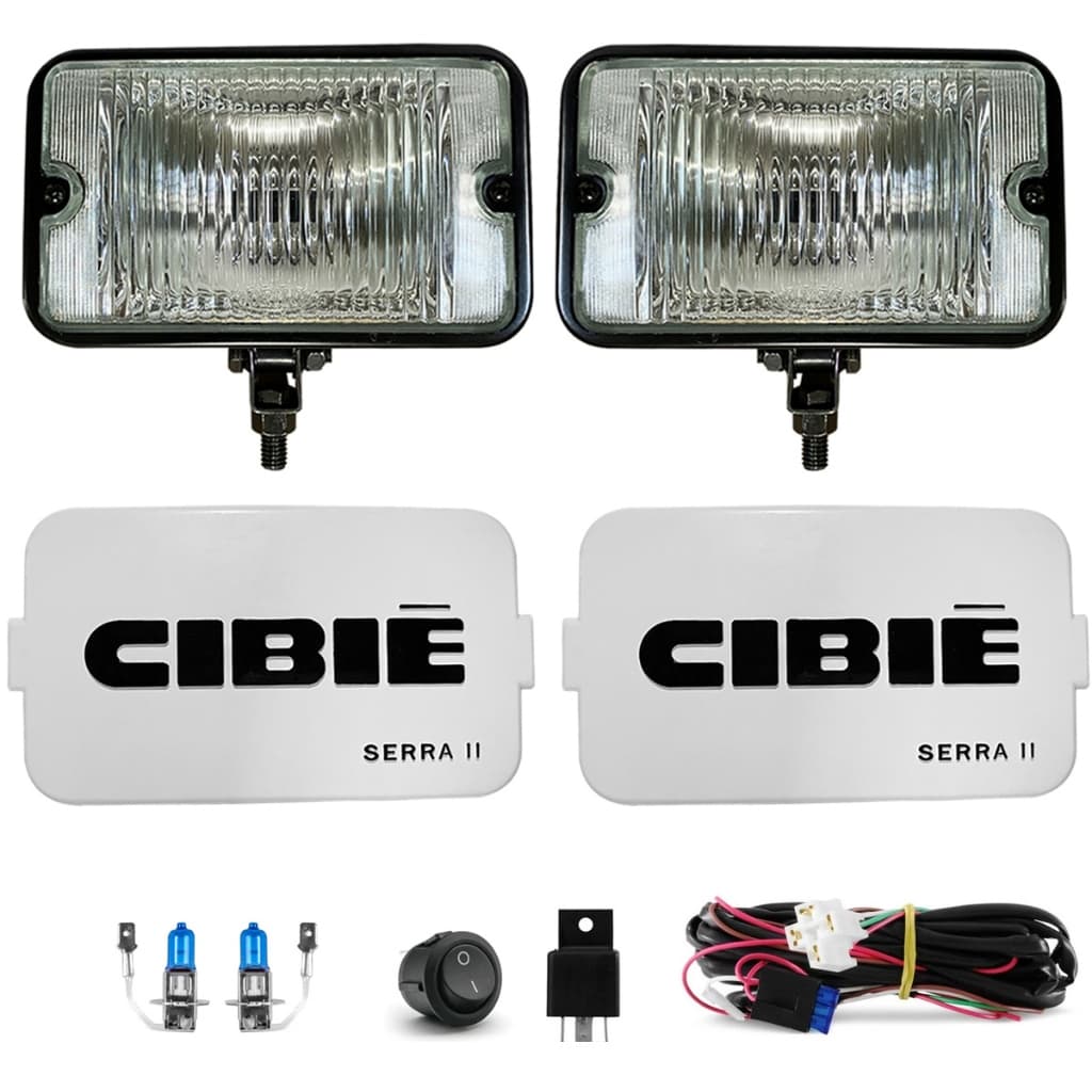 Kit Completo Farol Milha Capa Cibie Serra Ii 2 Auxiliar Opala Chevette Fusca Universal Chicote Botão