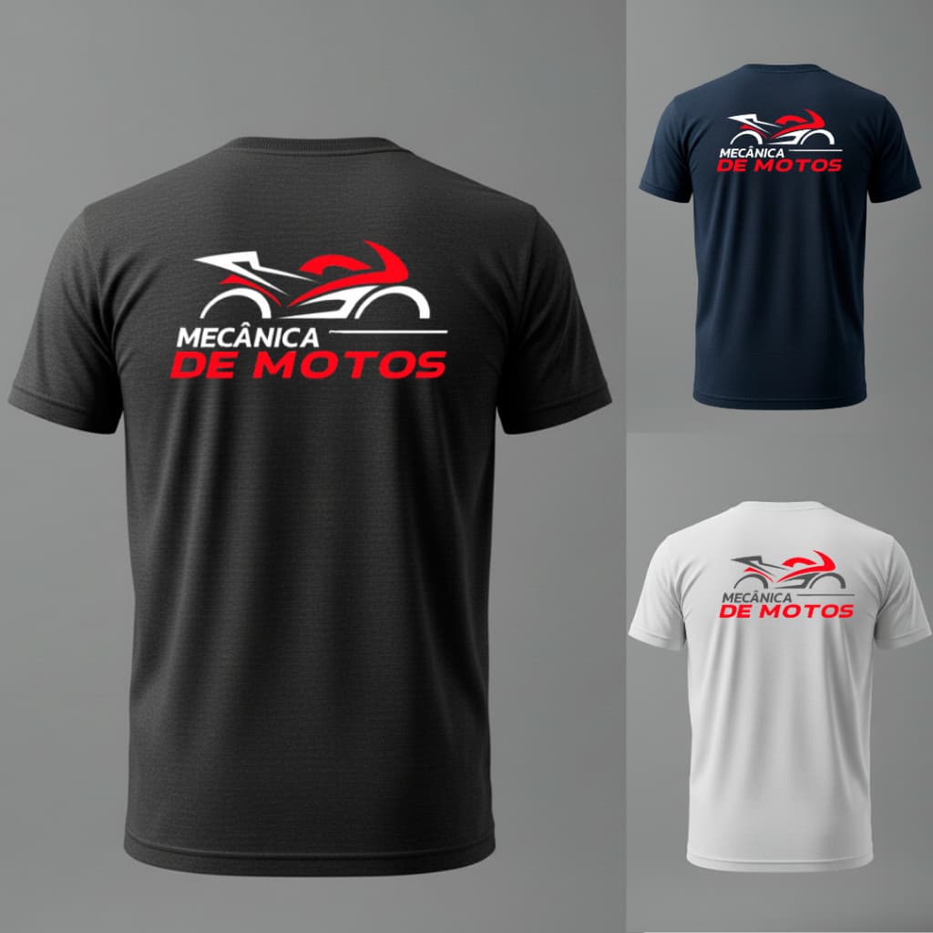 Camiseta Básica 100% Algodão Uniforme Empresa Mecânica Motos