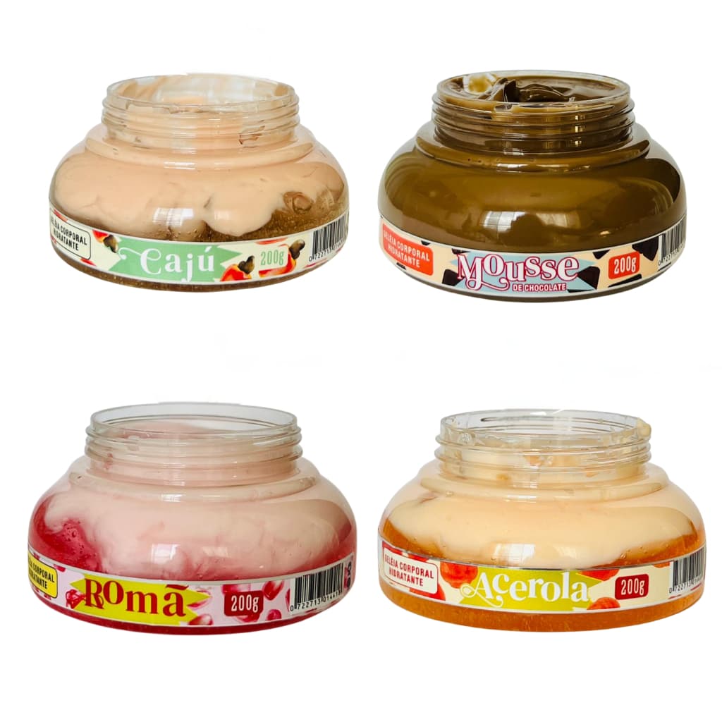 Geleia Corporal Hidratante Roma, Caju, Acerola, Mousse de Chocolate 190g Soul Cosméticos