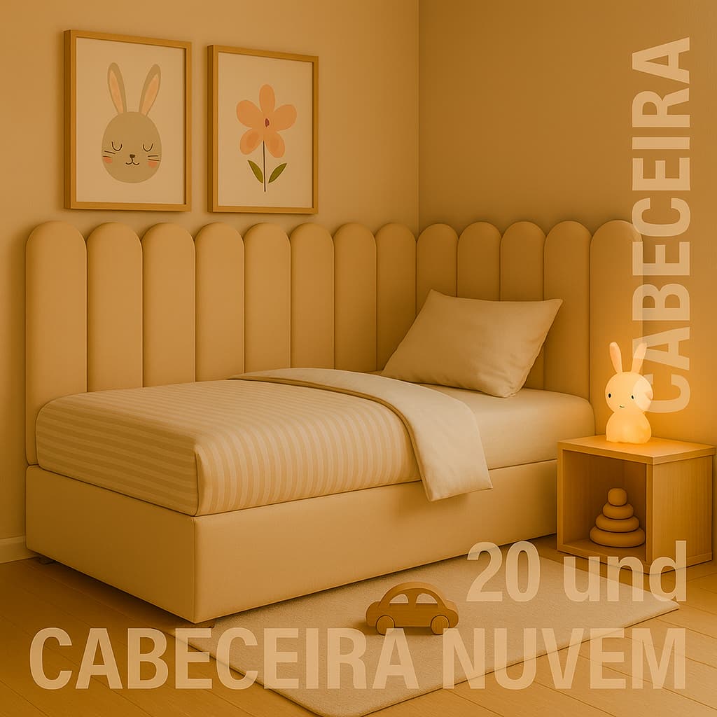 20 cabeceira 60x20 Nuvem Estofada Adesiva em modulos para todos os modelos cama