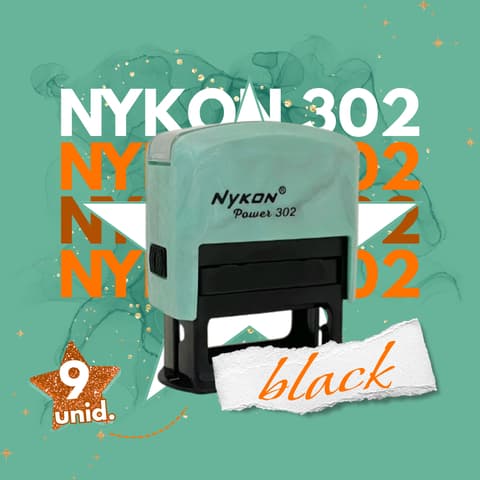 9 Carimbos Nykon 302 - Black - Enviar os dados imediatamente