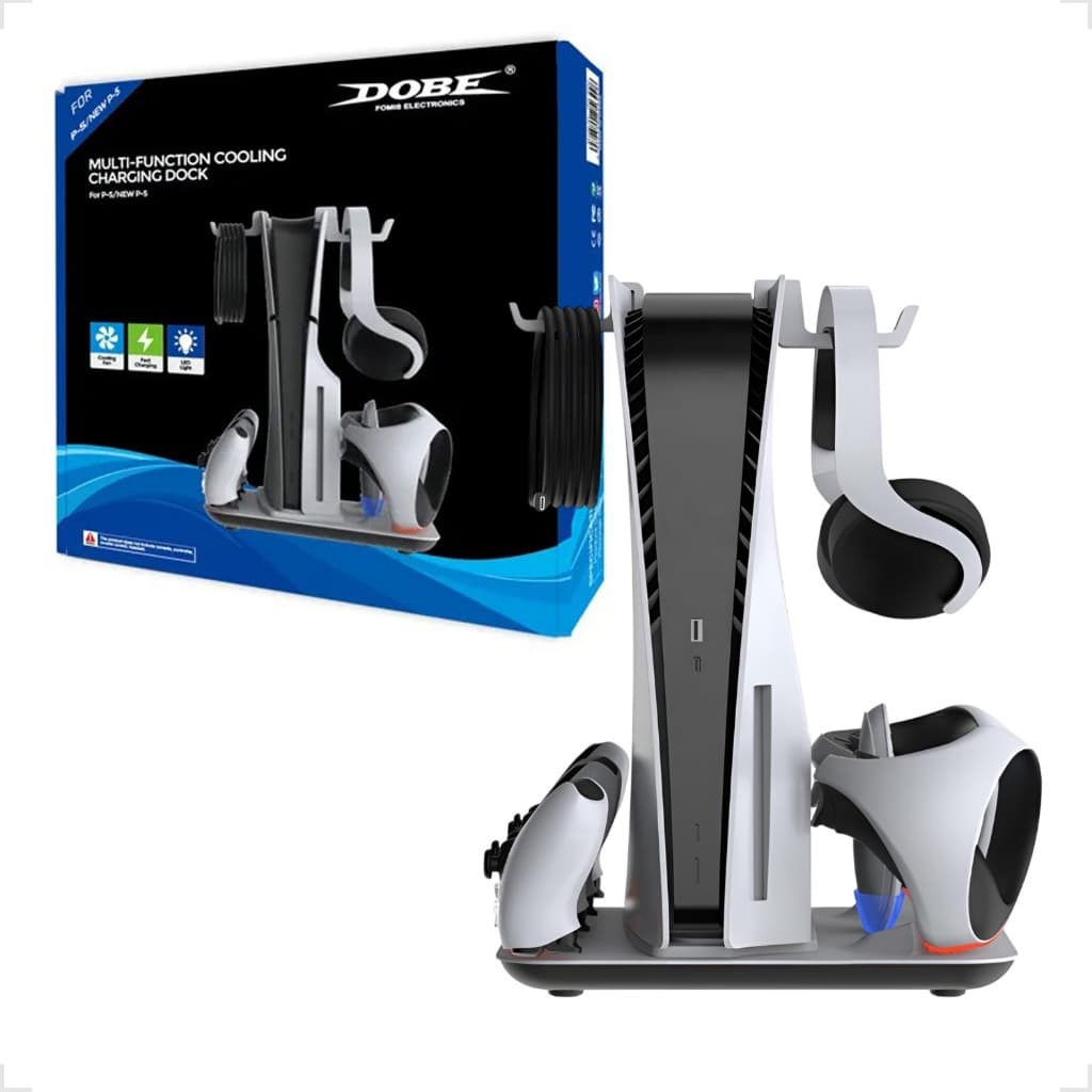 Multifuncional  Suporte Cooler de Carregamento para PS5 / PS5 Pro / PS5 SLIM/ PS VR2 Dobe TP5-3550