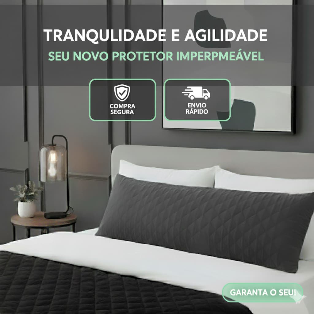 Capa Impermeável  MateladaTravesseiro Corpo (Xuxão) 1,30x40 com Zíper – Proteção Anti Líquidos