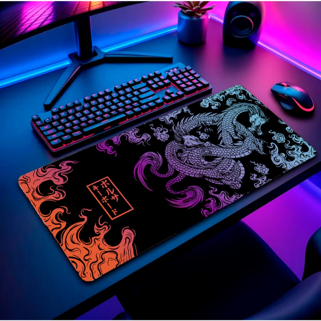 Mouse Pad RGB Personalizado Gamer Grande com Apoio Ergonômico Ideal para Escritório e Computador