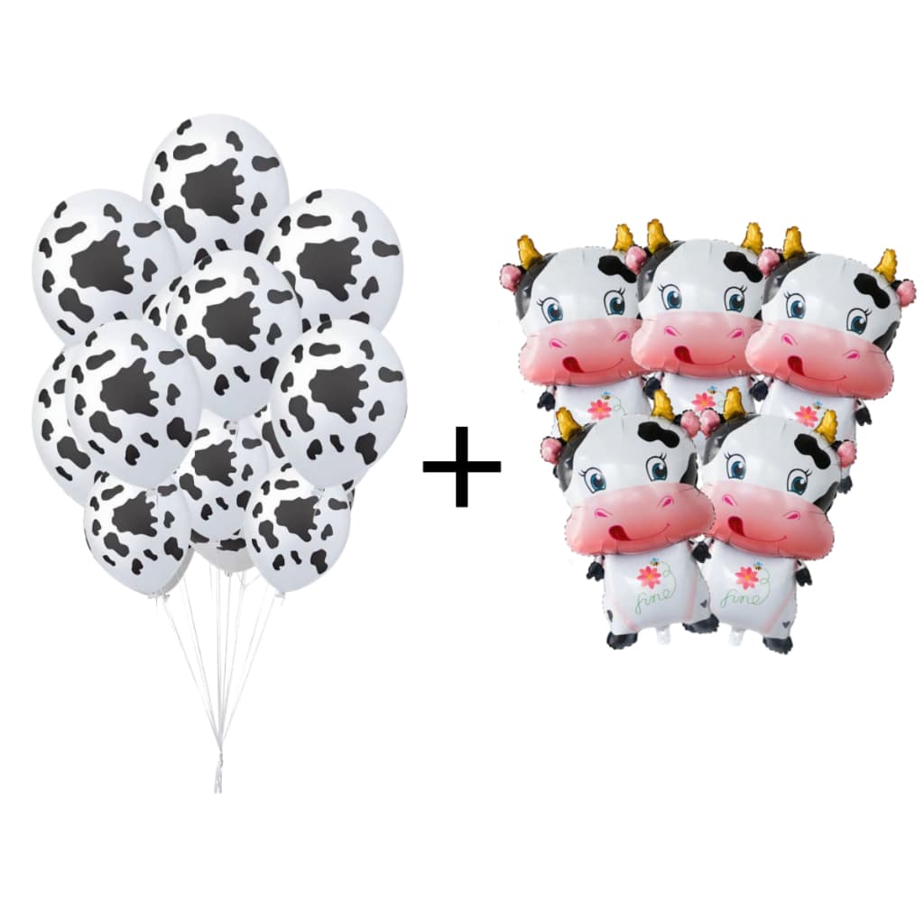 25 Balão Bexiga Mancha de Vaca + 5 Balões Metalizados Mimosa Decoração Festa Aniversário Envio Top