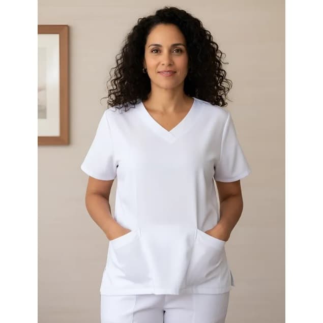 Scrub Masculino Pijama Uniforme Cirurgico Unissex Gabardine Feminino Branco Massoterapeuta 10