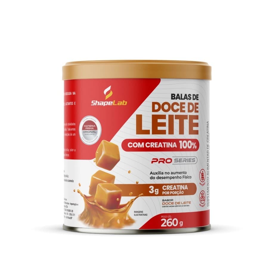 Creatina 100% Pura em Bala de Doce de Leite Shapelab