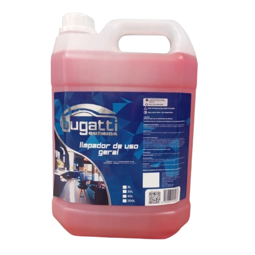 Limpador Multiuso De Uso Geral Limpeza Leve Bugatti 5L Carro Casa