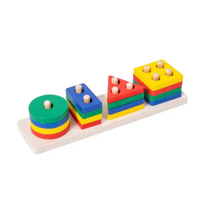 Brinquedo Educativo Encaixe Madeira Em Formas Brinquedo Bebê Colorido