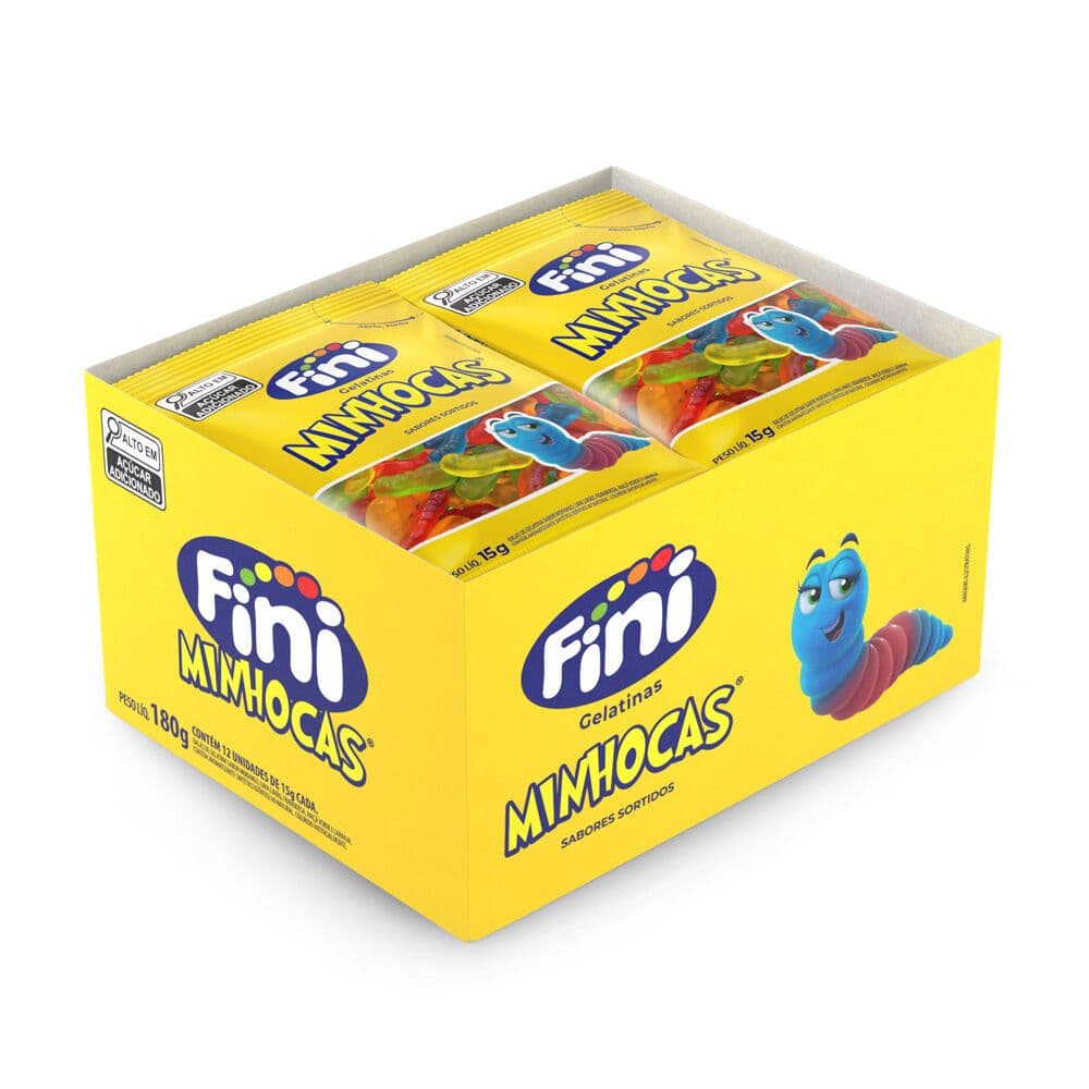 Mini Minhocas com 12x15g cada - Fini