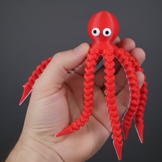 Polvo Articulado 3D – Brinquedo Divertido e Criativo