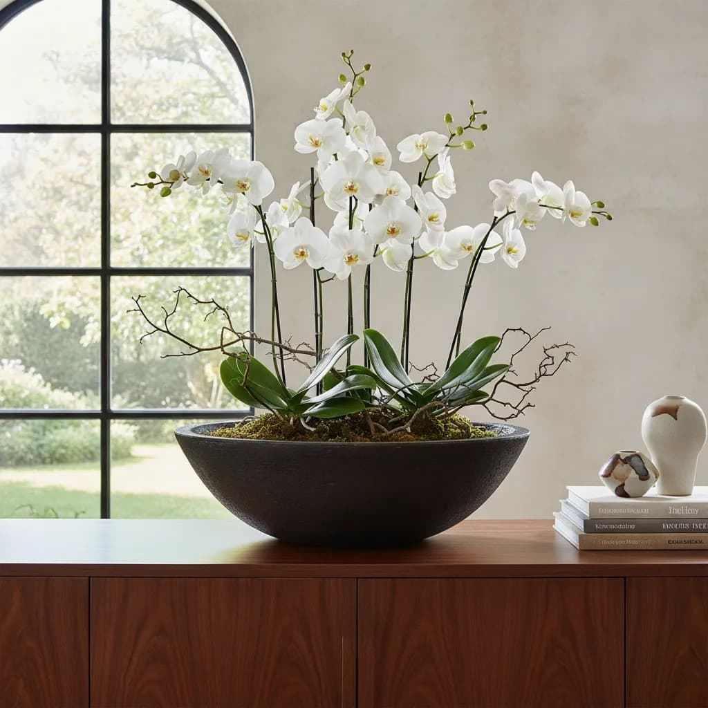 Vaso Bacia Grande Polietileno N3 Grafiato Plantas Flores Suculenta Liríope Espada de São Jorge Casa