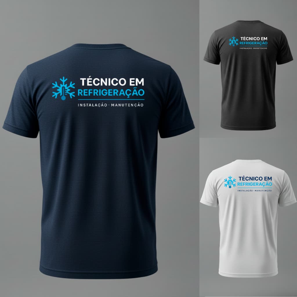 Camiseta Básica 100% Algodão Uniforme Técnico Refrigeração
