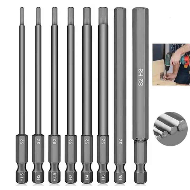 kit chave Bits Allen 100mm com 8 unidades Magnético
