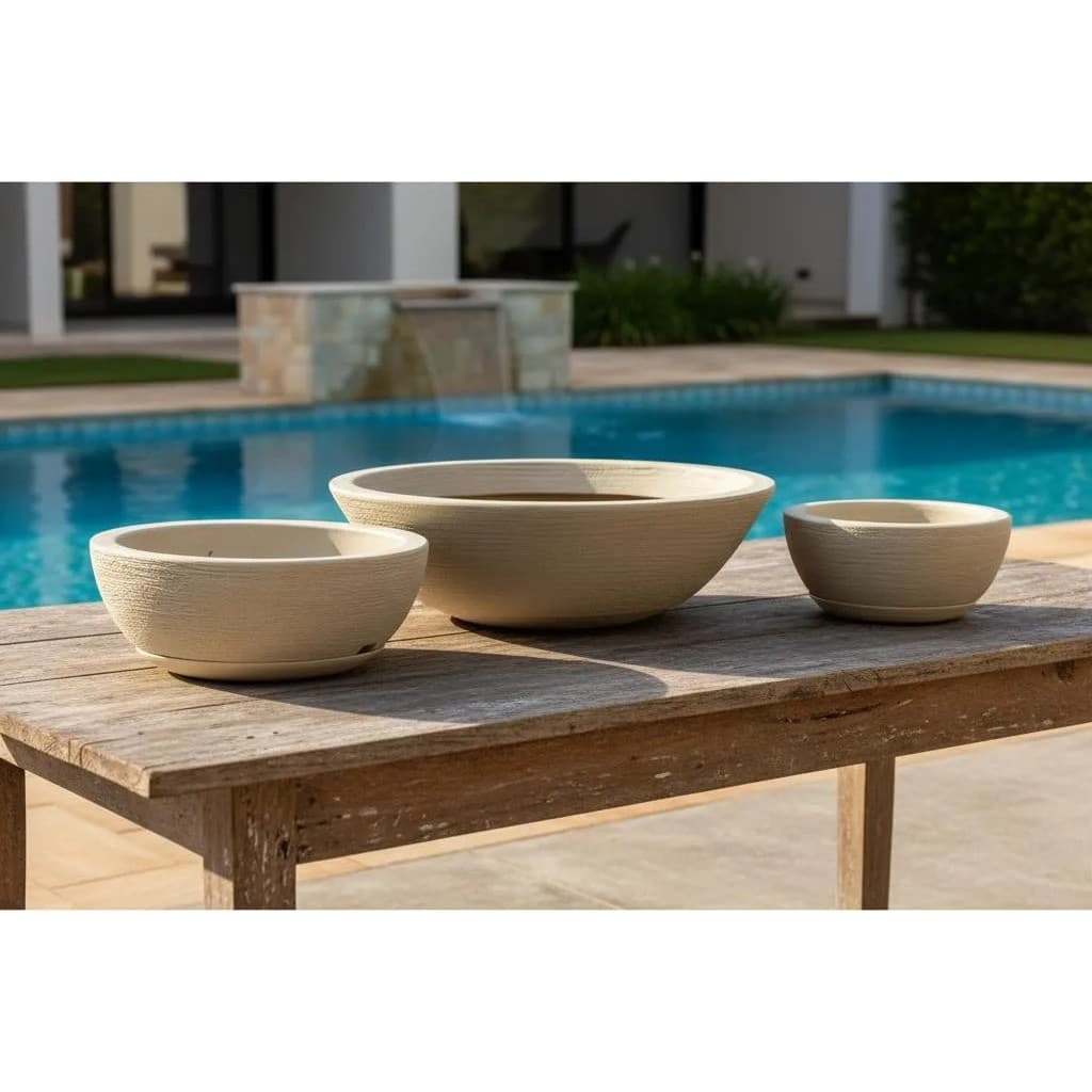 Kit 3 Vasos Bacia Escovada Polietileno Premium Para Planta Escovado PMG Decoração Interna Externa
