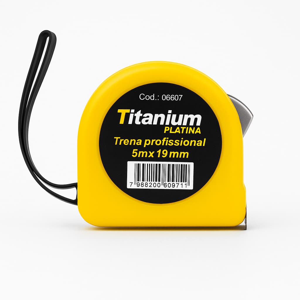 Trena de Medição Profissional TITANIUM 5m x 19mm Fita de aço com trava