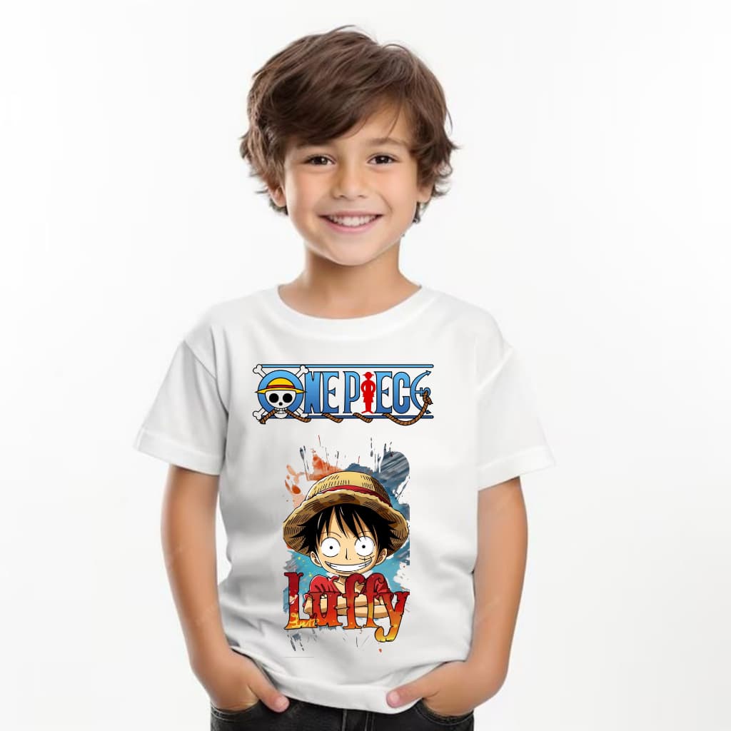 Camiseta Camisa Blusa Juvenil e Infantil Menino e Menina One Piece Luffy Anime