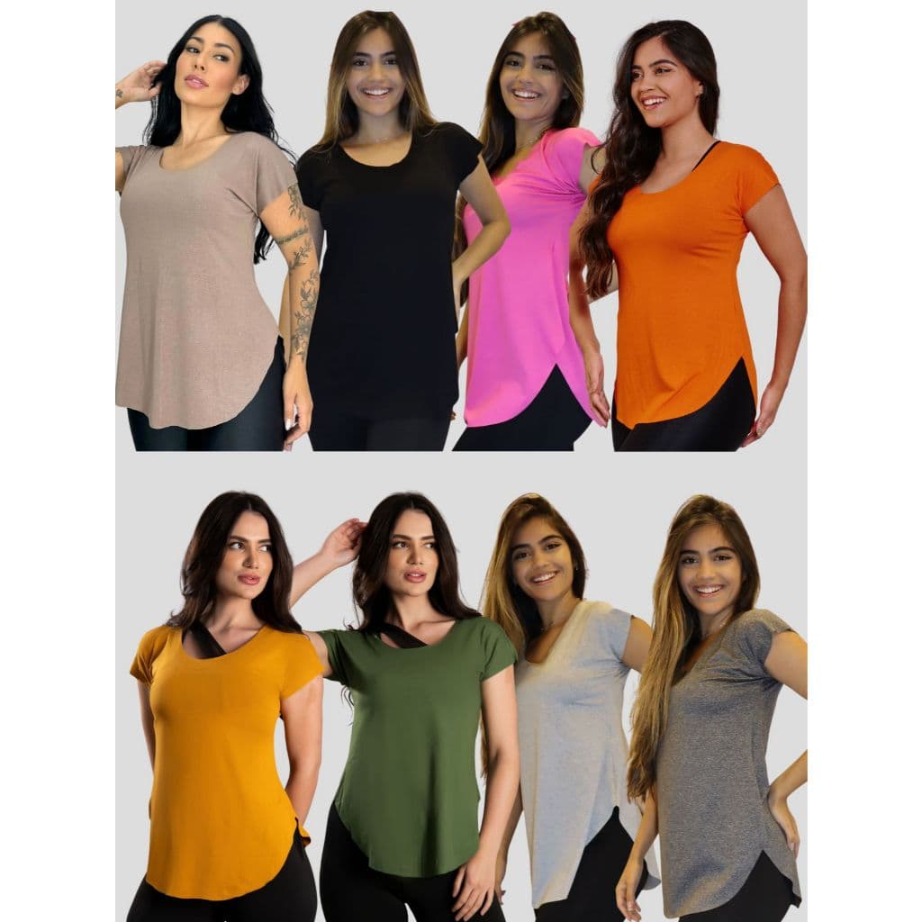Kit 3 Blusas Tapa BumBum Fitness 10827