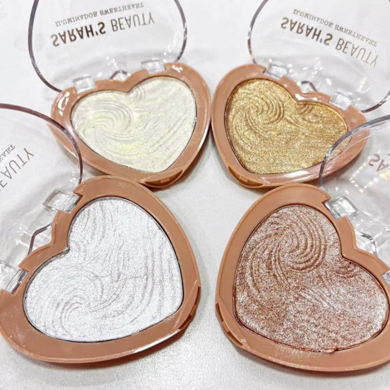 Iluminador Coração Sweetheart Facial  Sarah' s Beauty Alta Pigmentação 4 Cores - Maquiagem Glow