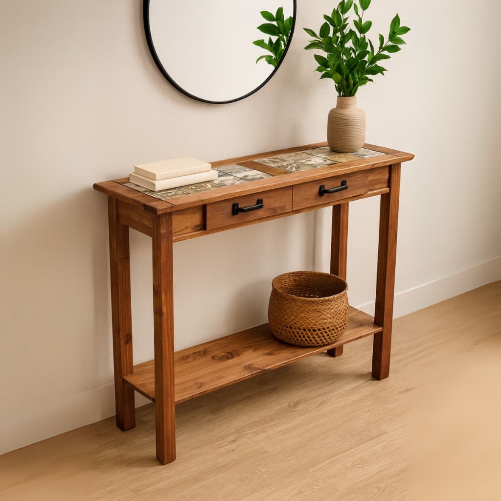 Aparador Buffet Madeira Maciça Resistente Imbuia Retrô 100cm Sala Espaço Rustico Ceramica Vintage