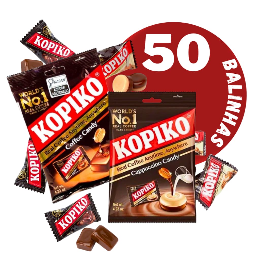 Balas Cappucino e Café até 50 Unid Dorama Balinha Oriental Bala Kopiko Doces Asiáticos Importado