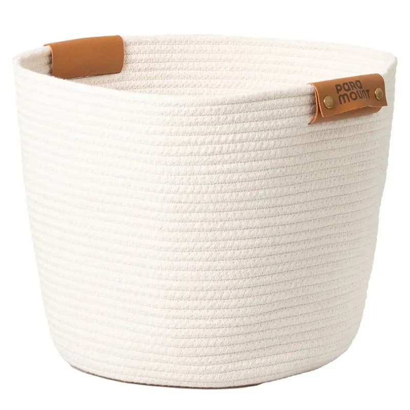Cesto De Algodão Com Alça Para Quarto, Banheiro e Sala Multiuso