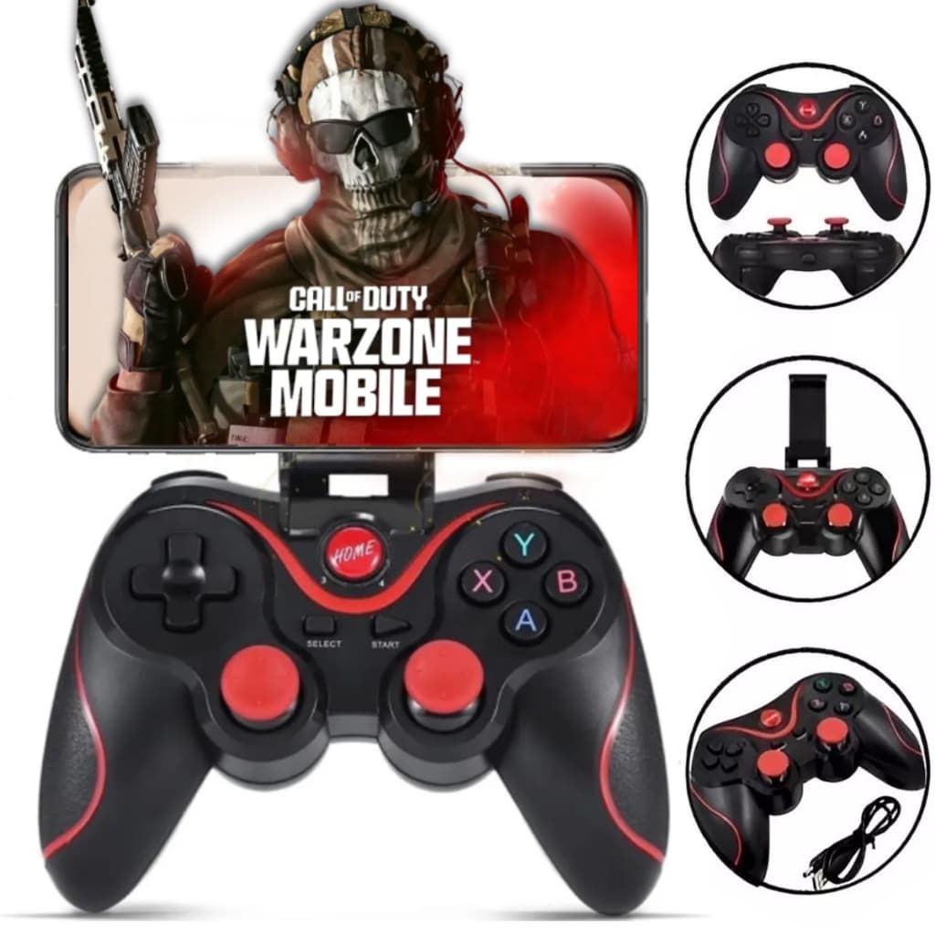Controle Bluetooth Sem Fio Gamer Para Celular Compativel Pc e Tvs Smart Com Suporte