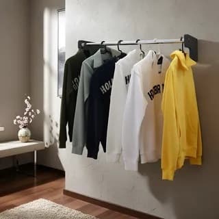 Cabideiro Parede 90 cm Arara Camiseiro Calceiro Preto Laca