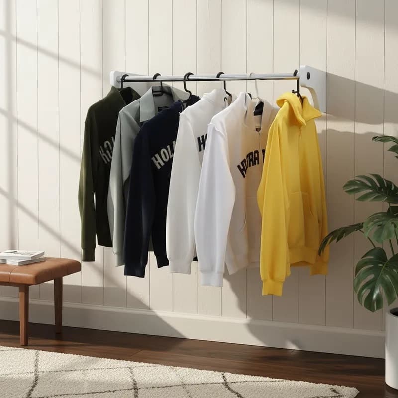 Cabideiro Parede 80 cm Arara Camiseiro Calceiro Branco Laca