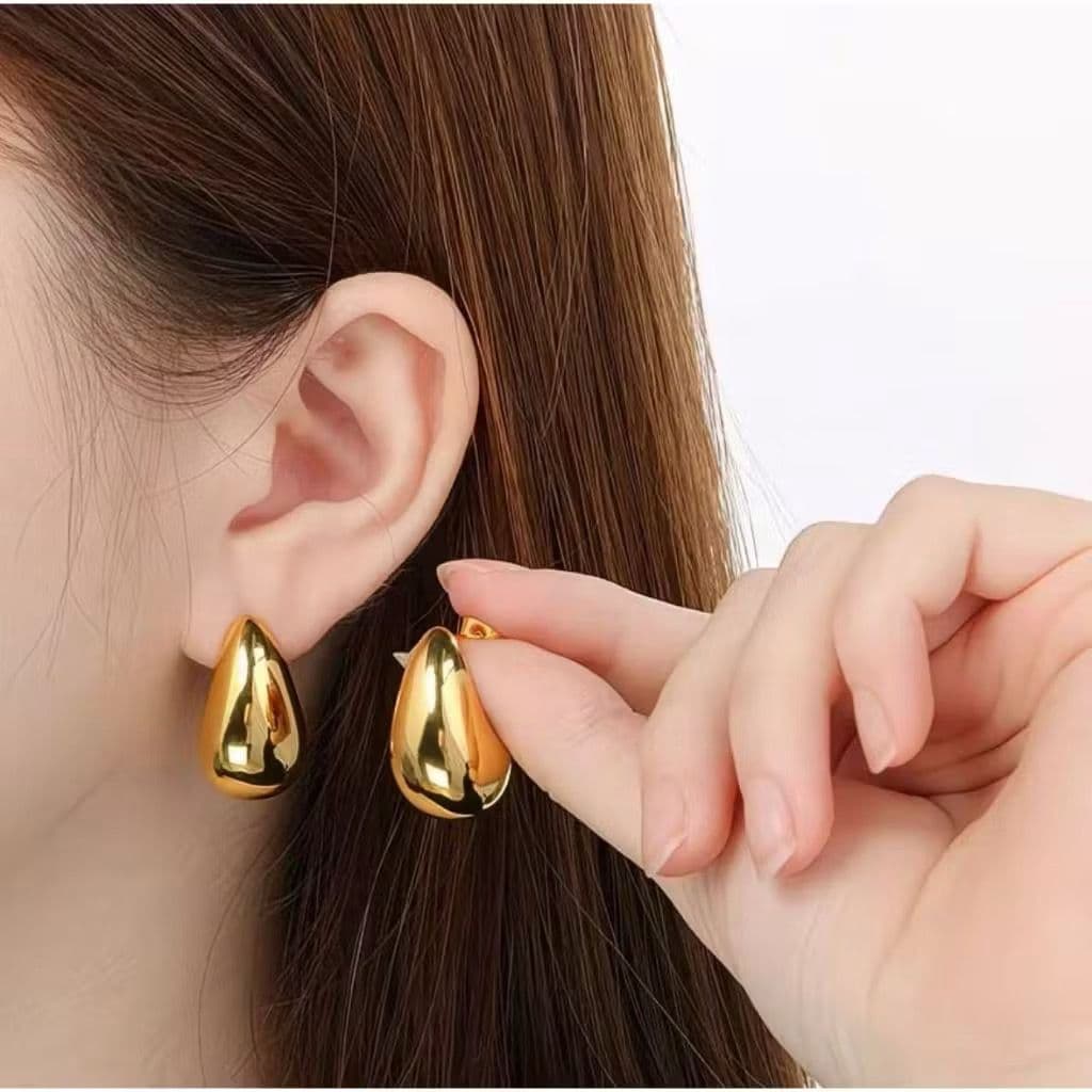 Agulha De Prata Brincos De Gota De Água Europeus E Americanos Simples Moda Temperamento