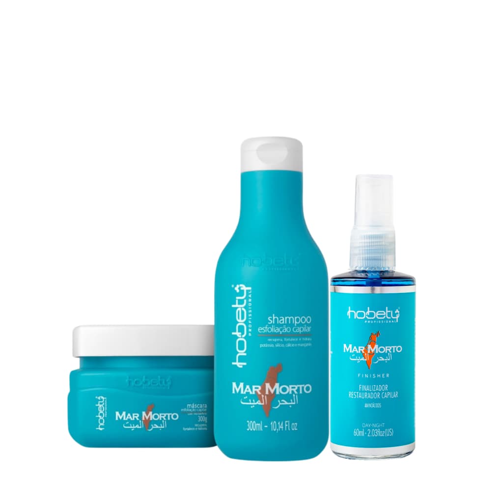 Kit Mar Morto Detox Hobety Shampoo 300ml Máscara 300g Finalizador 60ml
