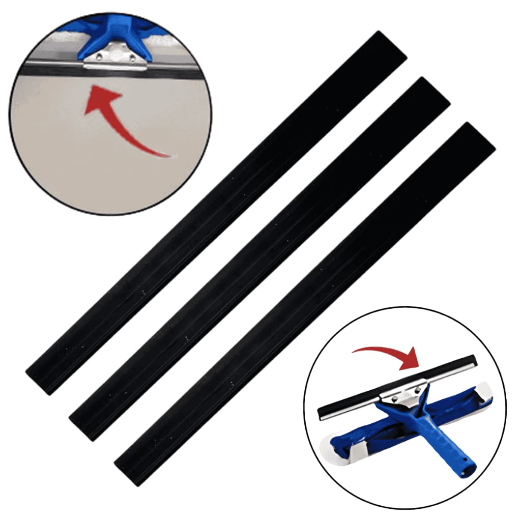 Kit 3 Lâmina de Borracha Rodo Limpa Vidro Profissional 25 CM
