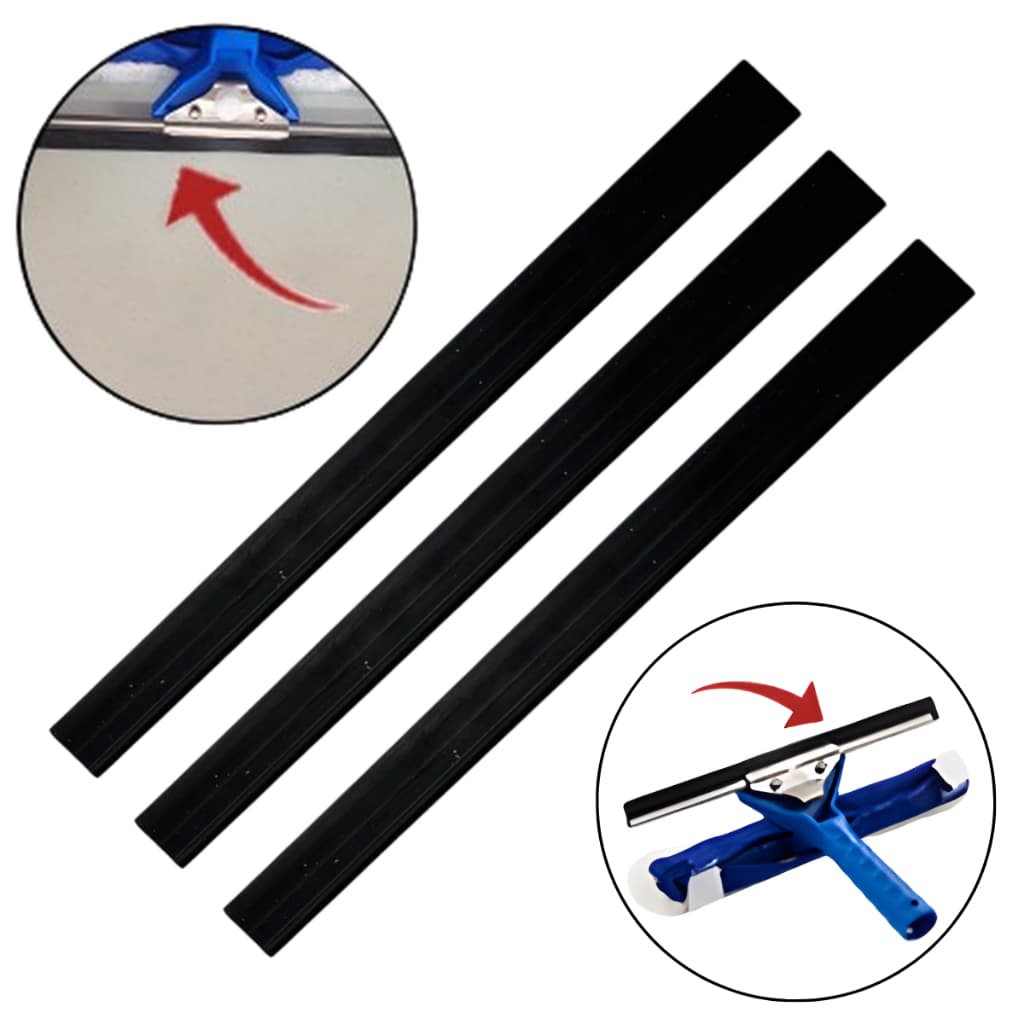 Kit 3 Lâmina de Borracha Rodo Limpa Vidro Profissional 35 CM