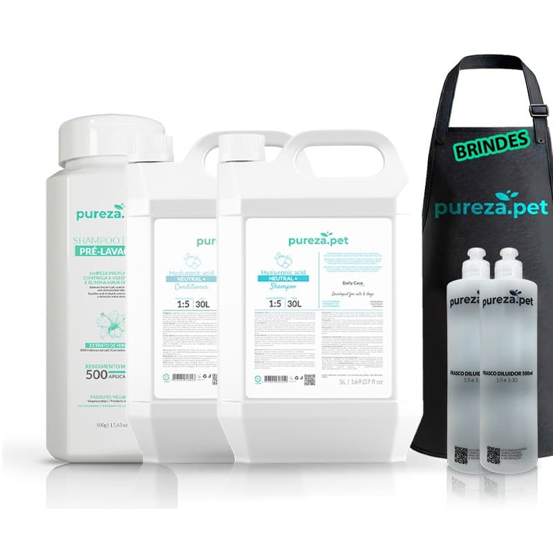 Kit Shampoo Em Pó + kit Neutral plus Com Brinde 1Avental + 2 Diluidores