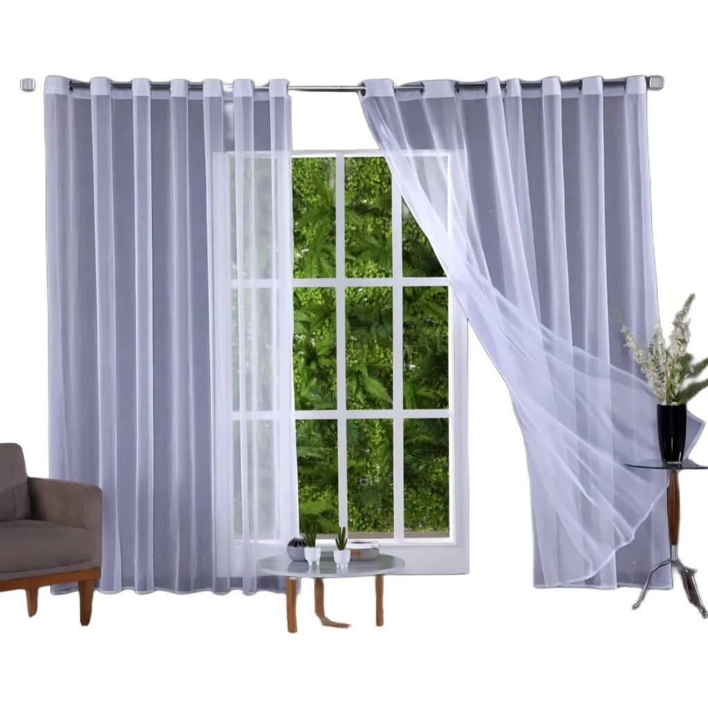 cortina para sala/quarto cortina de vóil cortina de vóal 3 x 2,50m