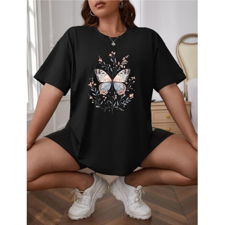 CAMISETA FEMININA DE MALHA PREMIUM COM ESTAMPA PERSONALIZADA 100% ALGODÃO