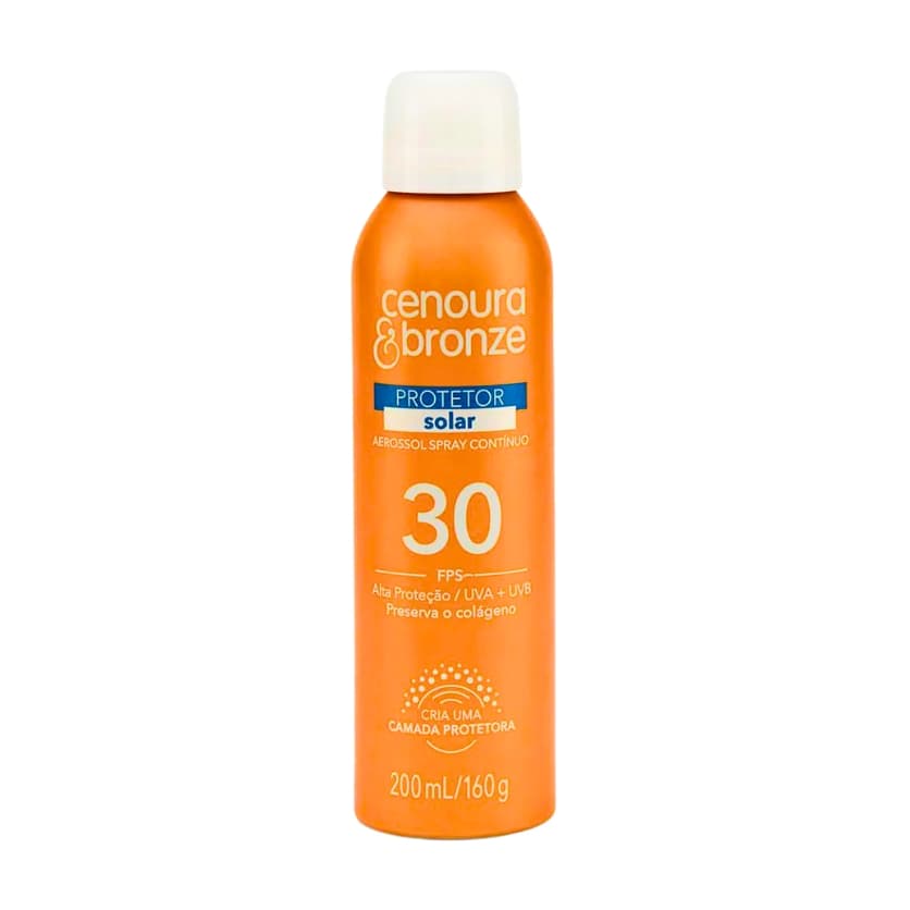 Protetor Solar Corporal Cenoura & Bronze FPS 30 Spray Aerossol 260ml Alta Proteção