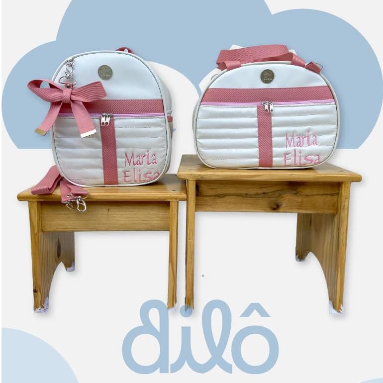 Bolsa maternidade 2 peças personalizada, conjunto de bolsas maternidade laço menina e menino.