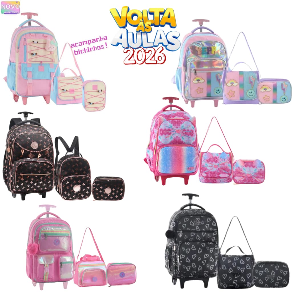 Kit Carrinho Juvenil Escolar Menina Coleção 2026 - Yepp