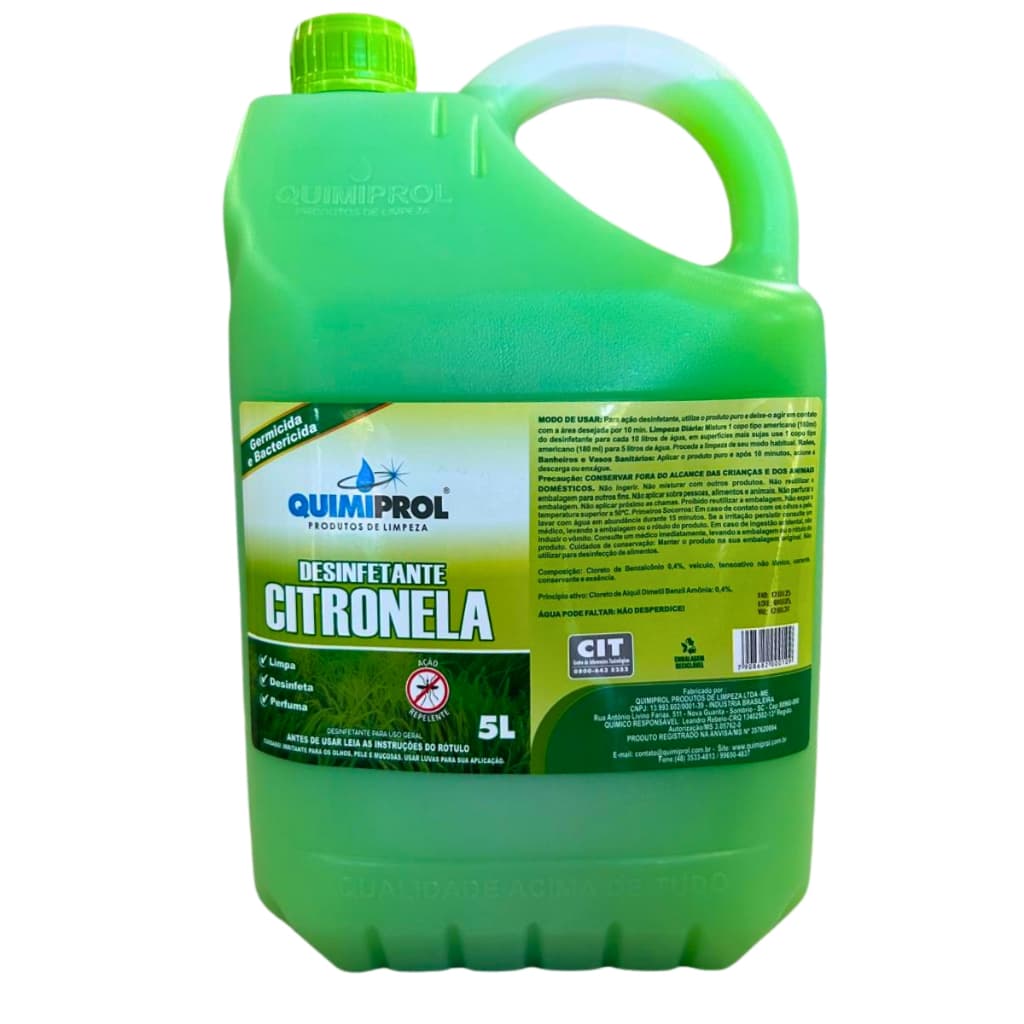 Desinfetante Citronela Multiuso Ação Repelente 5 Litros