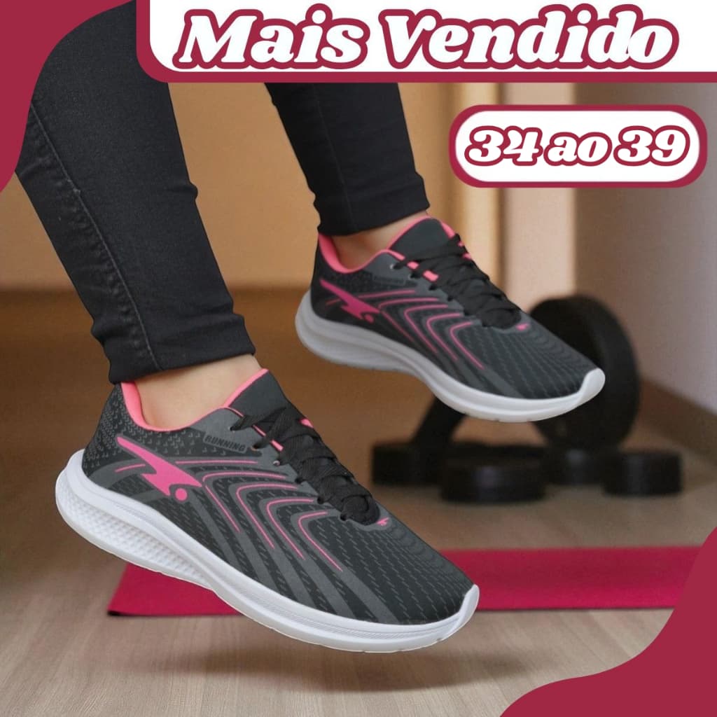 Tênis Feminino Esportivo Academia Corrida Confortável Leve Ideal Para Caminhada e Treinos