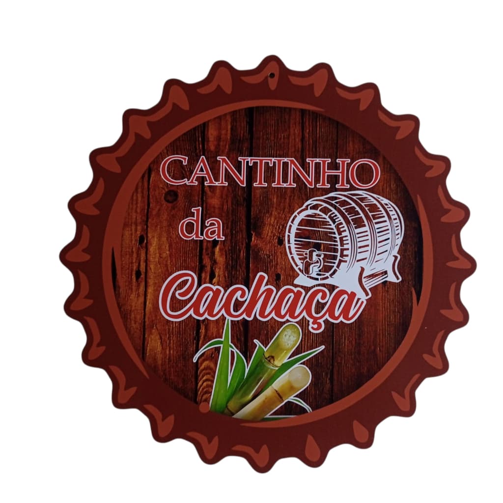 Quadro Decorativo Área Laser Frase Cantinho Da Cachaça Ou Cantinho Do Churrasco Modelo Tampa Garrafa