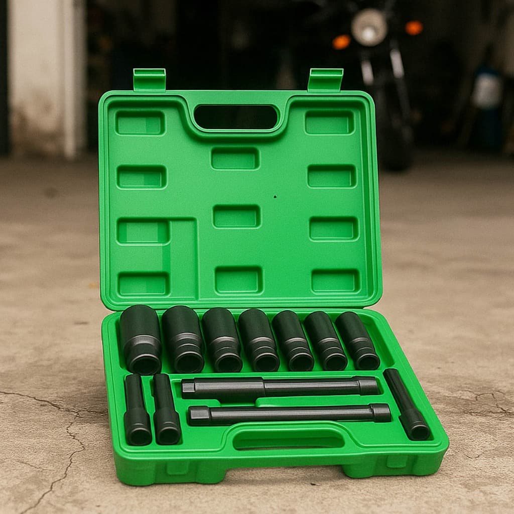 Kit Jogo De Soquetes Longo De Impacto Sextavado 8 a 32mm 1/2 Polegadas