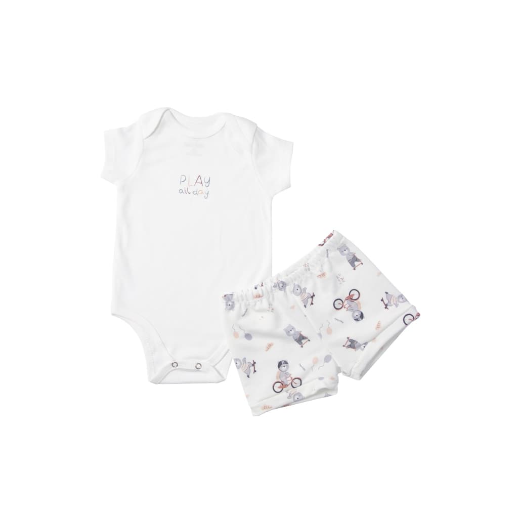 Conjunto tapa fralda e body curto Play all Day