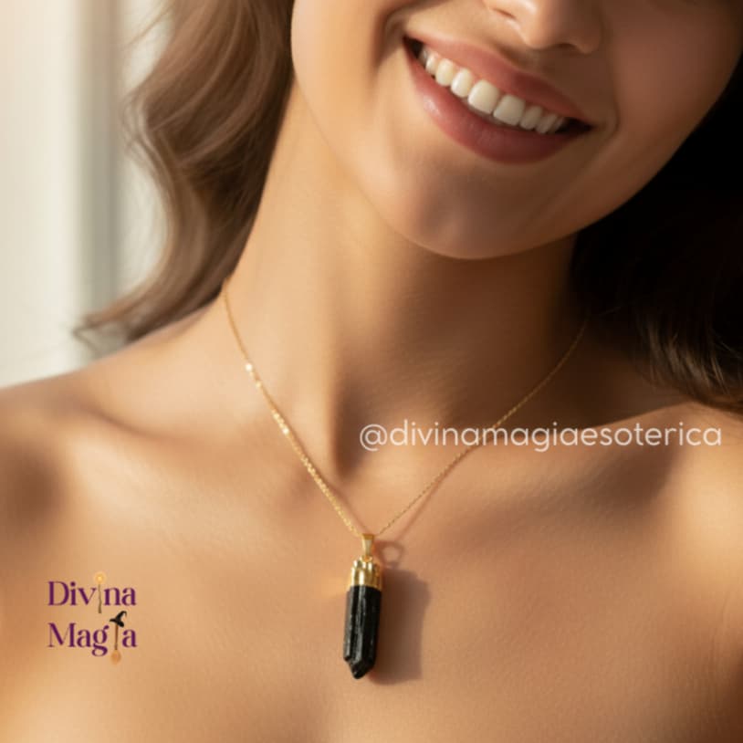 Pingente Cristal Turmalina Negra – Seu Escudo de Proteção Energética!