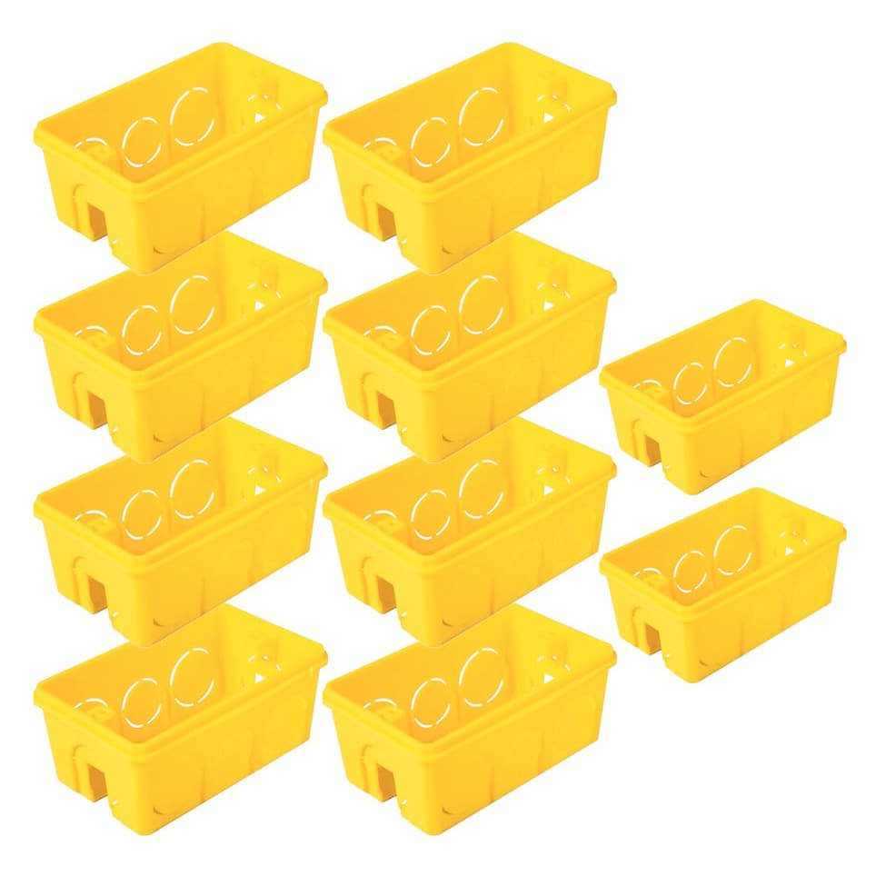 Kit 40 Caixas De Luz 4x2 Para Tomada E Interruptor Amarelo