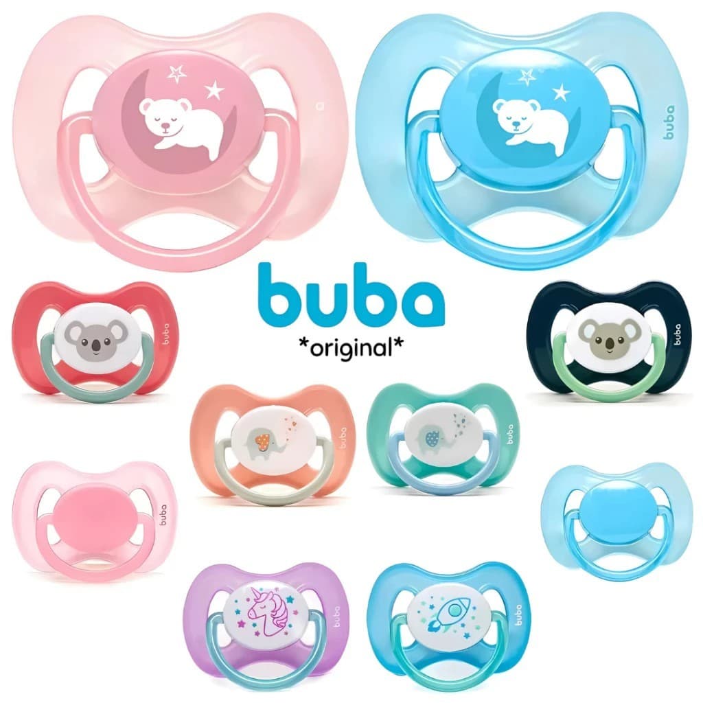 Chupeta Buba Comfort Ultra Soft Silicone Tamanho 1 e 2 – Brilha no Escuro, Livre BPA