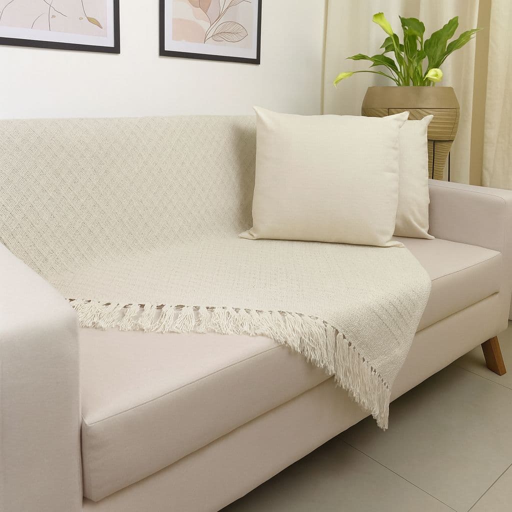Manta Para Sofá Premium  Algodão 1,70x1,40  Conforto e Decoração para Sua Casa
